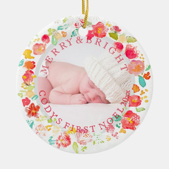 PixDezines sophie'yard Photo /DIY ram färg Julgransprydnad Keramik (Framsidan)