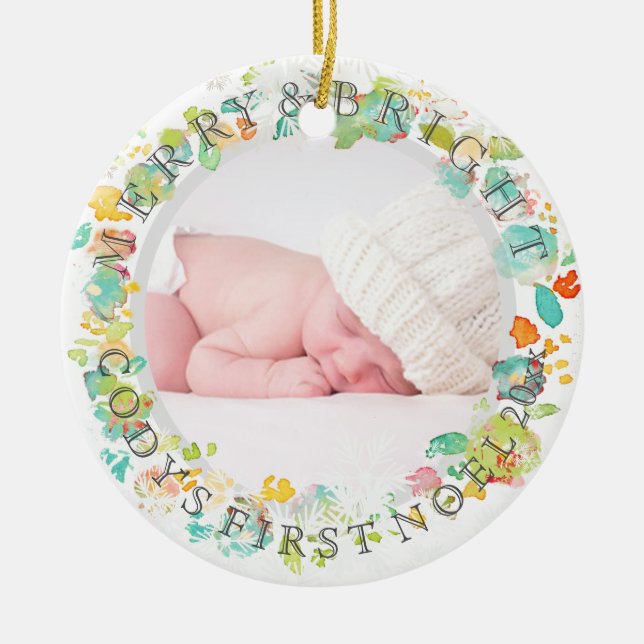 PixDezines sophie'yard Photo /DIY ram färg Julgransprydnad Keramik (Framsidan)