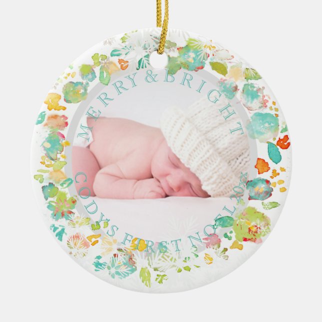 PixDezines sophie'yard Photo /DIY ram färg Julgransprydnad Keramik (Framsidan)