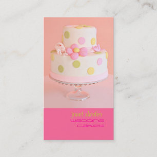 PixDezines Söt i Rosa bröllop kaka/dyy färg Visitkort