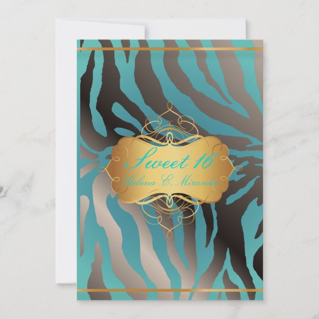 PixDezines söta 16/Sebraränder Inbjudningar (Framsida)