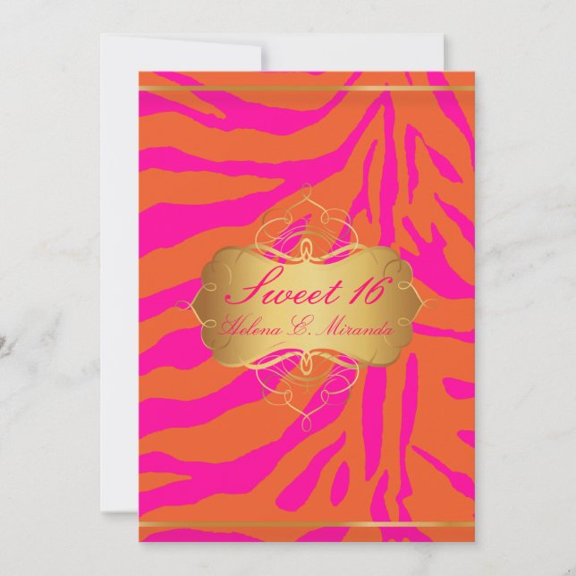 PixDezines söta 16/Sebraränder Inbjudningar (Framsida)