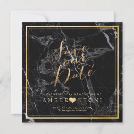 PixDezines Spara Date/Black Marble/Faux Guld Datumet
