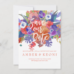 PixDezines Spara Date/Blommigt Watercolor/Autumn Datumet