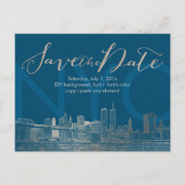 PixDezines/Spara Date/Faux Silver/NYC Twin Torn Meddelande Vykort