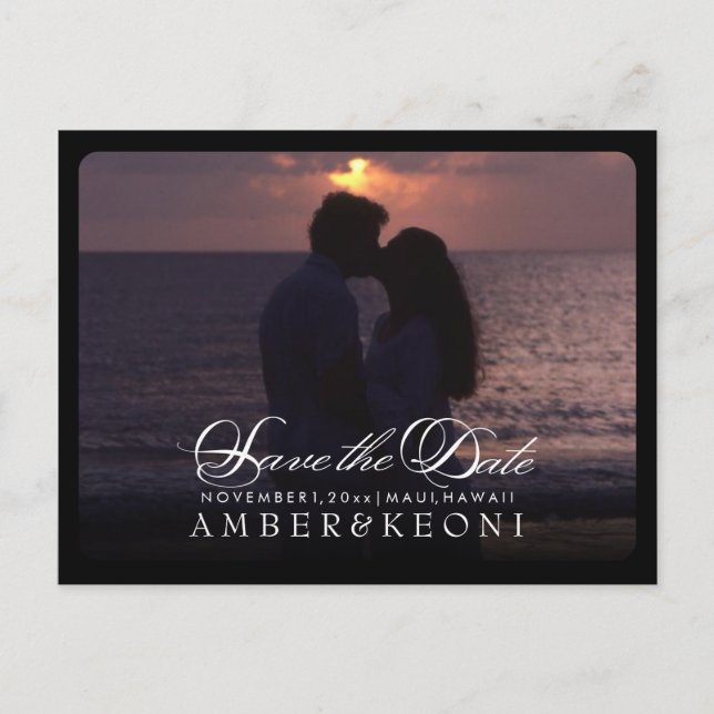 PixDezines Spara datum/Fancy Script Meddelande Vykort (Framsida)