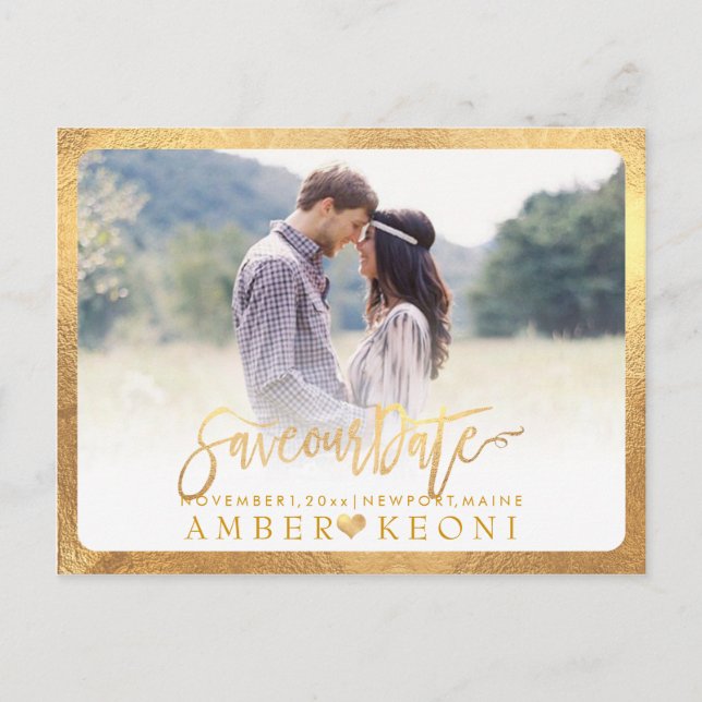 PixDezines Spara datum/Fancy Script Meddelande Vykort (Framsida)