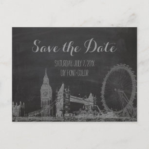 PixDezines/spara datum/krita tavla/london skissad Meddelande Vykort