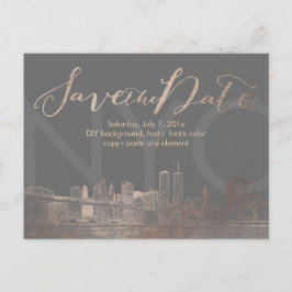 PixDezines/Spara Datum/Rosa Guld/NYC Twin Torn Meddelande Vykort