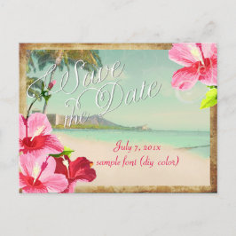 PixDezines/spara datum/vintage tropiska stranden Meddelande Vykort