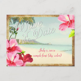 PixDezines/spara datum/vintage waikiki Meddelande Vykort