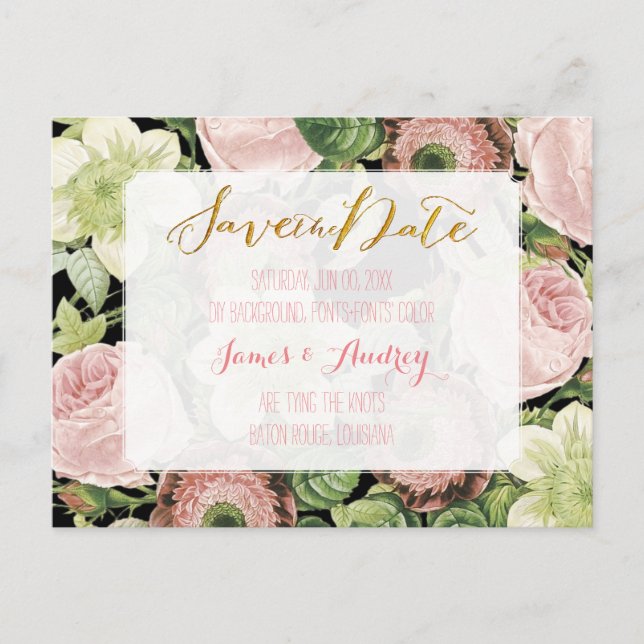 PixDezines sparar datum/vintage ro Meddelande Vykort (Framsida)