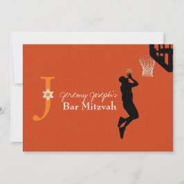✡ PixDezines-spel på! Basketball Pub Mitzvah Inbjudningar
