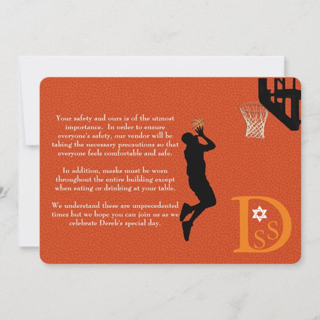 ✡ PixDezines spelas på! Basketball Pub Mitzvah Enc Inbjudningar (Framsida)