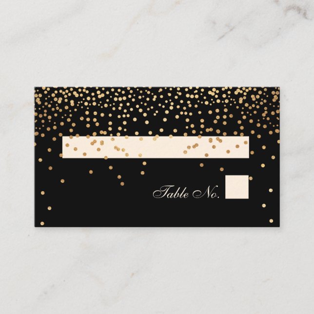 PixDezines Sprinkles/Faux Guld/PlaceCard Placeringskort (Framsida)