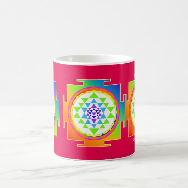 PixDezines Sri Yantra Chakra Clearing/DIY bakgrund Kaffemugg (Center)