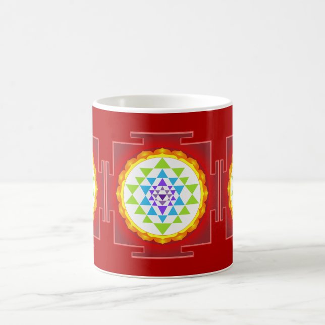 PixDezines Sri Yantra Chakra Clearing/DIY bakgrund Kaffemugg (Center)