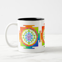 PixDezines Sri Yantra Chakra Clearing/DIY bakgrund Två-Tonad Mugg