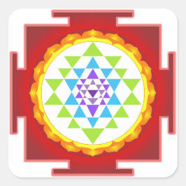 PixDezines Sri Yantra/Chakra Clearing/Focus Point Fyrkantigt Klistermärke