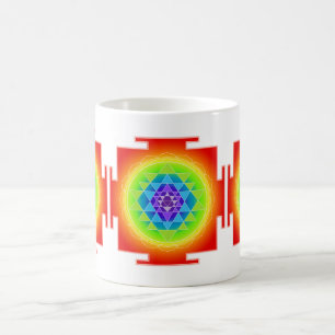 PixDezines Sri Yantra Chakra Clearing/Orange Kaffemugg