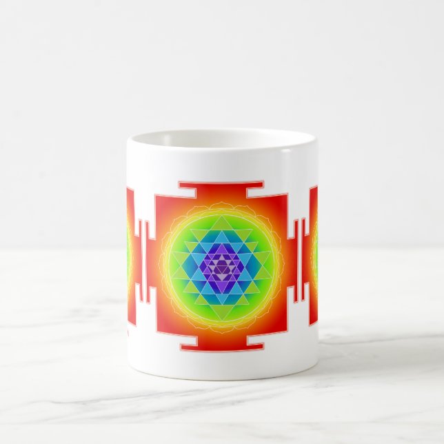 PixDezines Sri Yantra Chakra Clearing/Orange Kaffemugg (Center)