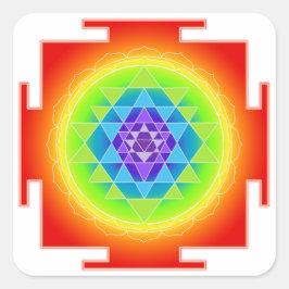 PixDezines Sri Yantra/Chakra/Meditation/Regnbåge Fyrkantigt Klistermärke