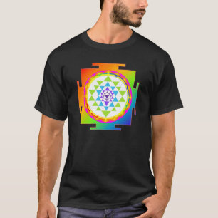 PixDezines sri yantra/chakra rensning/regnbåge Tee