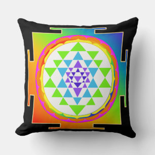 PixDezines Sri Yantra/Regnbåge/Gör-det-själv-bakgr Kudde