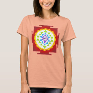 PixDezines Sri Yantra/Röd Tee Shirt