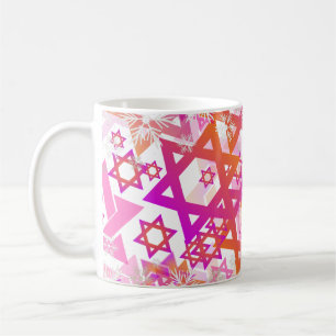 PixDezines Star av David Mönster, Rosa+Orange Kaffemugg