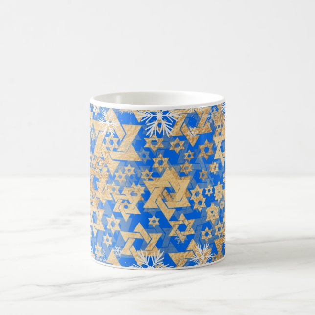 PixDezines Star of David Faux Guld DIY Background Kaffemugg (Center)