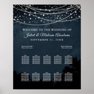 PixDezines Stars+Ljussträngar Sittdiagram Poster
