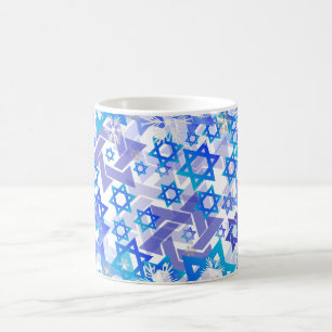 PixDezines Stjärna av David-mönster Kaffemugg