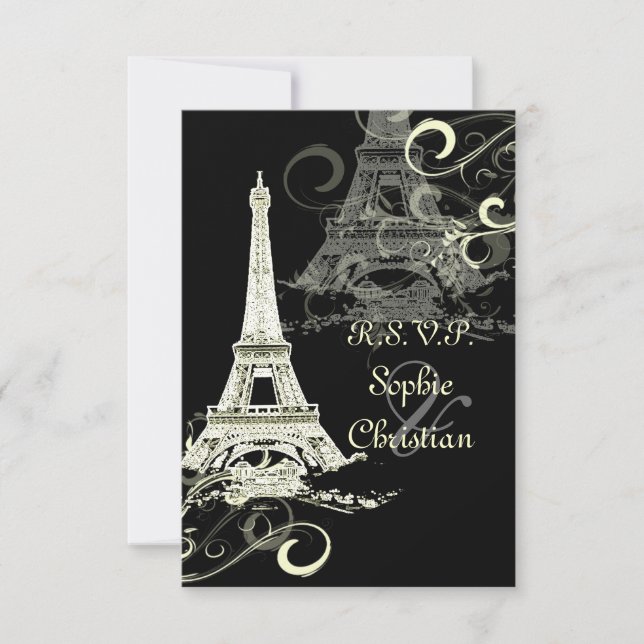 PixDezines STORA OSA/LA TOUR EIFFEL/CREAM SWIRLS OSA Kort (Framsida)