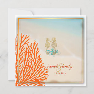 PixDezines-strand+seahorse+korall Inbjudningar