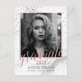 PixDezines Student Foton/Marble+Ro Guld Meddelande Vykort