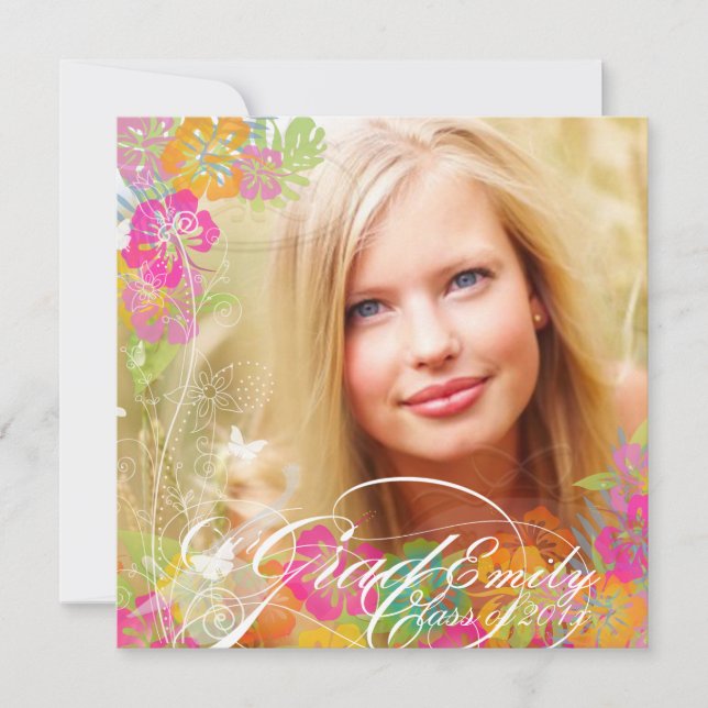 PixDezines Studenten 2012 hibiscus leis Inbjudningar (Framsida)