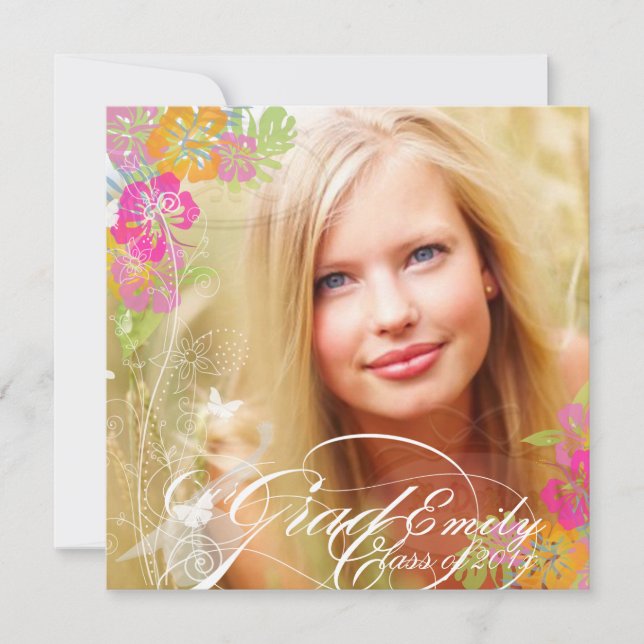 PixDezines Studenten 2012 Photo+hibiscus Inbjudningar (Framsida)