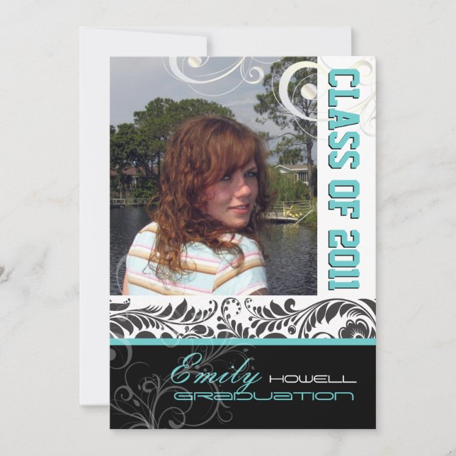 PixDezines Studenten, Bellissimo Damask Inbjudningar (Framsida)