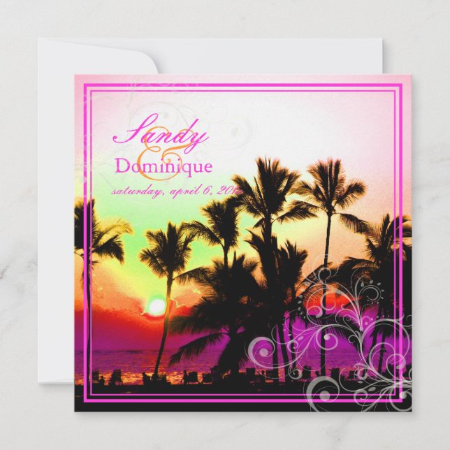 PixDezines sunset at A-Bay/hawaii Inbjudningar (Framsida)