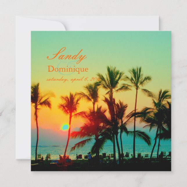 PixDezines sunset vid A-Bay/hawaii Inbjudningar (Framsida)