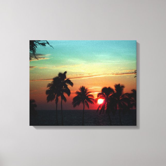 PixDezines sunset vid stranden vid mauna kea Canvastryck (Framsida)