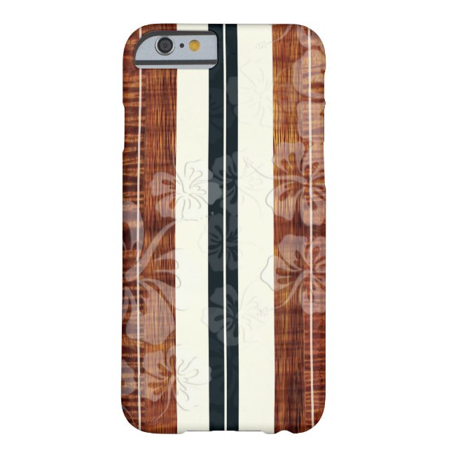 PixDezines Surfa Board/Hibiscus/Faux Koa Case-Mate iPhone Skal (Baksidan)
