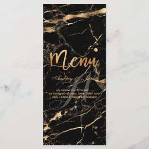 PixDezines Svart Marmor/Glans Meny/Falskt Guld Meny