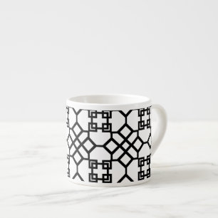 PixDezines svarta chinoise trädgårdsgaller/diy-bak Espressomugg