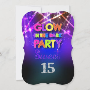PixDezines Sweet 15/Glödparty Inbjudningar