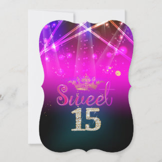 PixDezines Sweet 15, Laser Ljus/Neon Ljus Inbjudningar