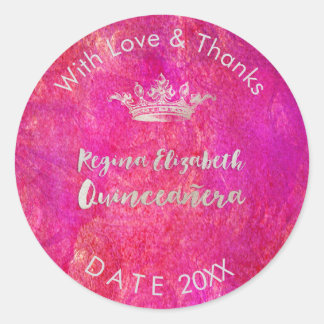 PixDezines Sweet 15/Silver Krona/DIY Tack Runt Klistermärke