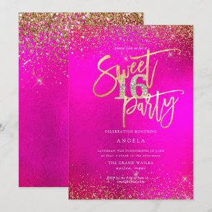 PixDezines Sweet 16 Diamond Glitter Vattenfärg Inbjudningar