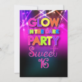 PixDezines Sweet 16, Laser Ljus/glöd Party Inbjudningar